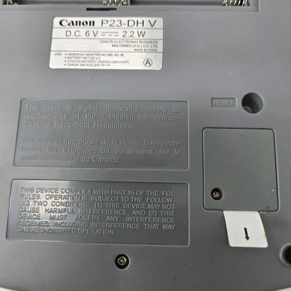 Canon P23-DH V Printing Calculator w/ 2 Rolls Paper Ink AC Adapter Tested Works